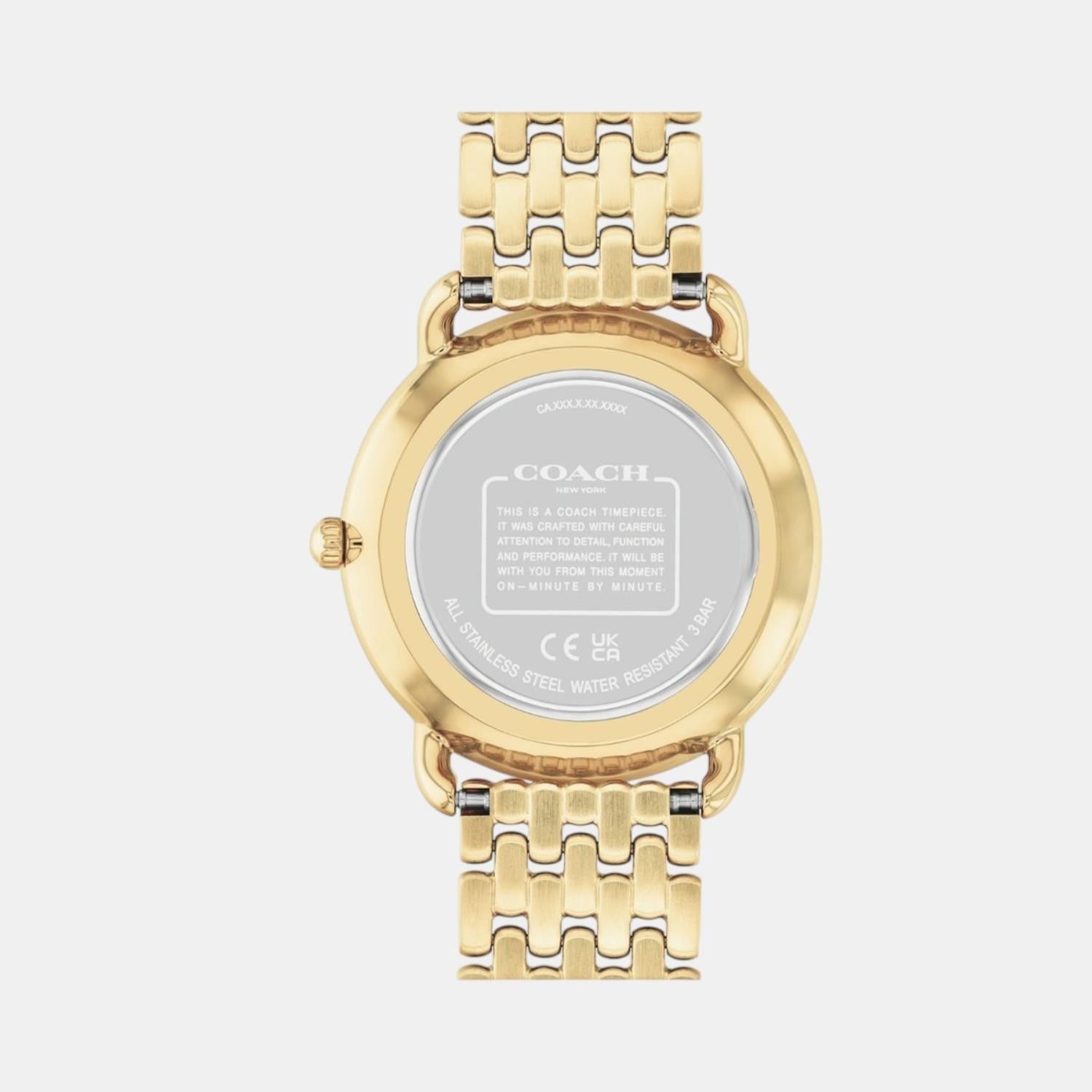 Coach Elliot Quartz Gold Dial Analog Stainless Steel Women's Watch - 14504374