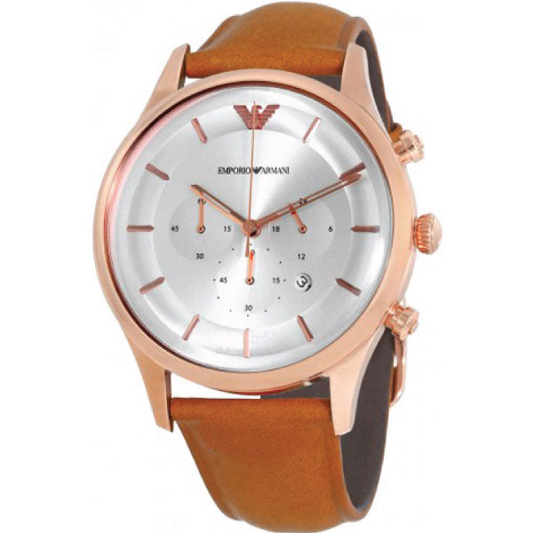 Emporio Armani Rose Gold Brown Band Men's Watch - AR11043