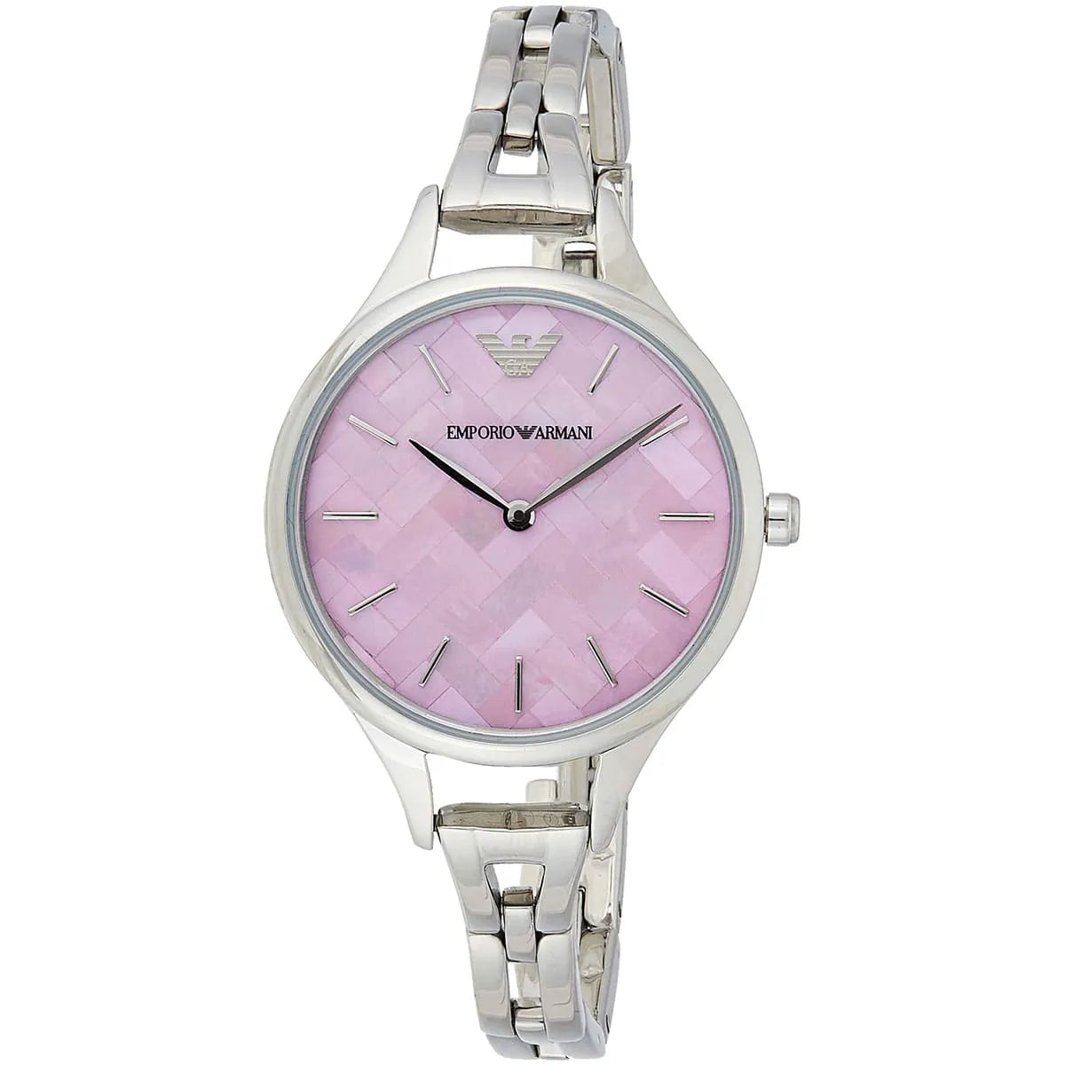 Emporio Armani Aurora Pink Dial Silver Steel Strap Watch AR11122