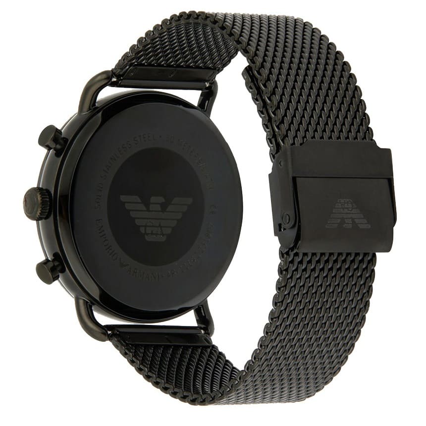 Emporio Armani Aviator Chronograph Black Mesh Men's Watch - AR11142