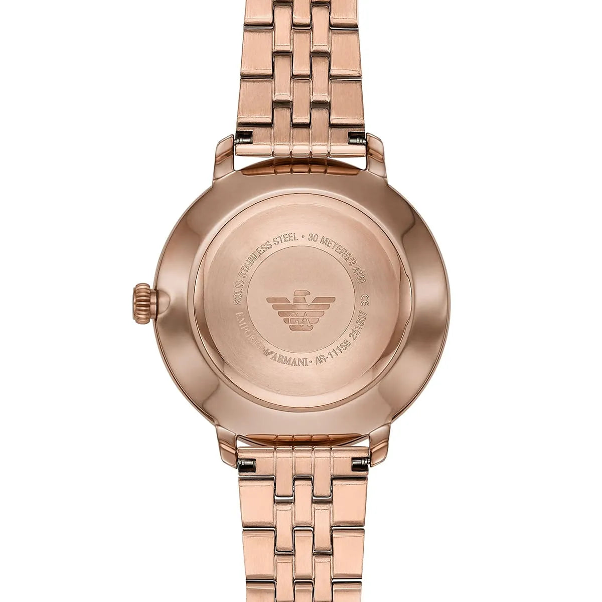 Emporio Armani Modern Rose Gold Slim White Mother of Pearl Dial Watch AR11158