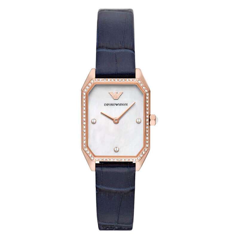 Emporio Armani Analog White Dial Navy Strap Watch for Women AR11466