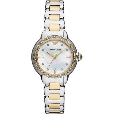 Emporio Armani AR11524 women's watch with two-tone bracelet and crystal-set bezel