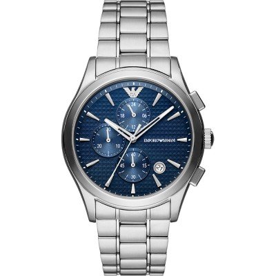 Emporio Armani AR11528 chronograph watch with blue dial and stainless steel bracelet