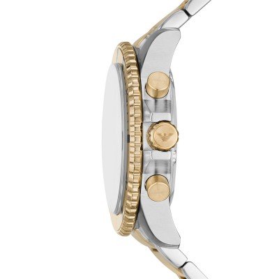 Side profile of AR11586 watch showing case and chronograph pushers