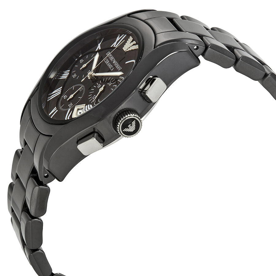 Emporio Armani Chronograph Black Dial Black Ceramic Men's Watch AR1400