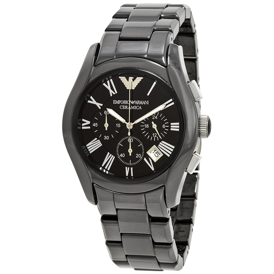 Emporio Armani Chronograph Black Dial Black Ceramic Men's Watch AR1400