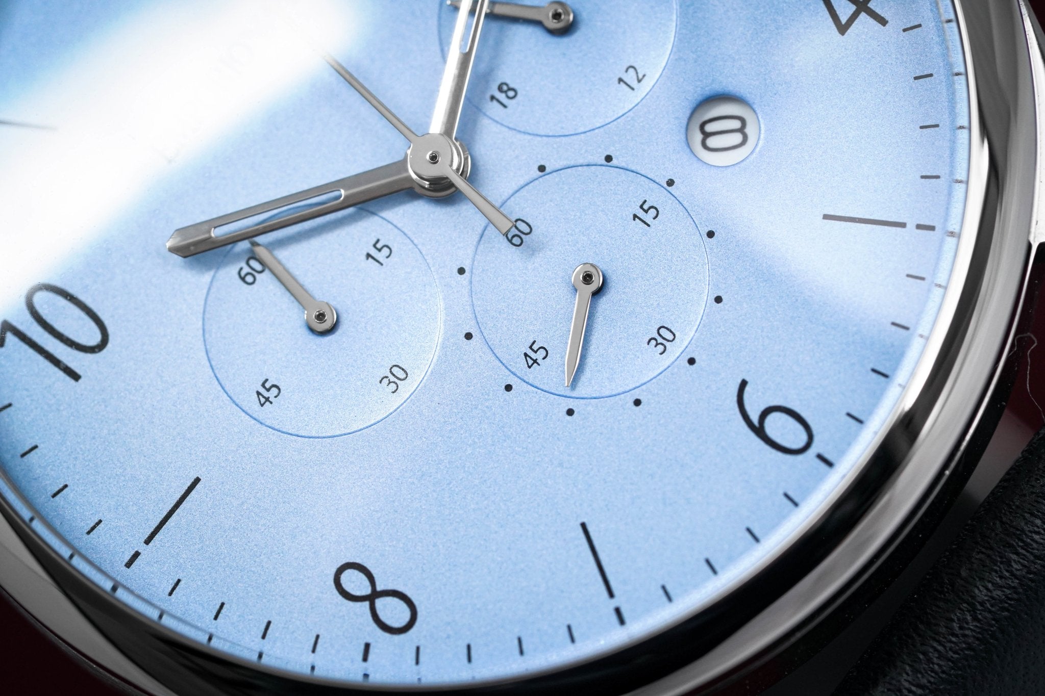 Emporio Armani Chronograph Blue Dial Blue Leather Strap Men Watch - AR1889