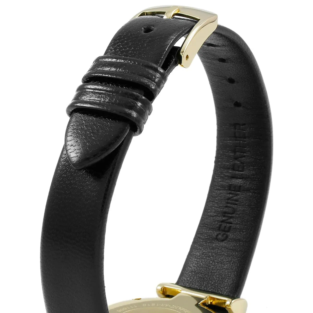 Emporio Armani MOP Dial Gold Case Black Leather Women's Watch AR1910