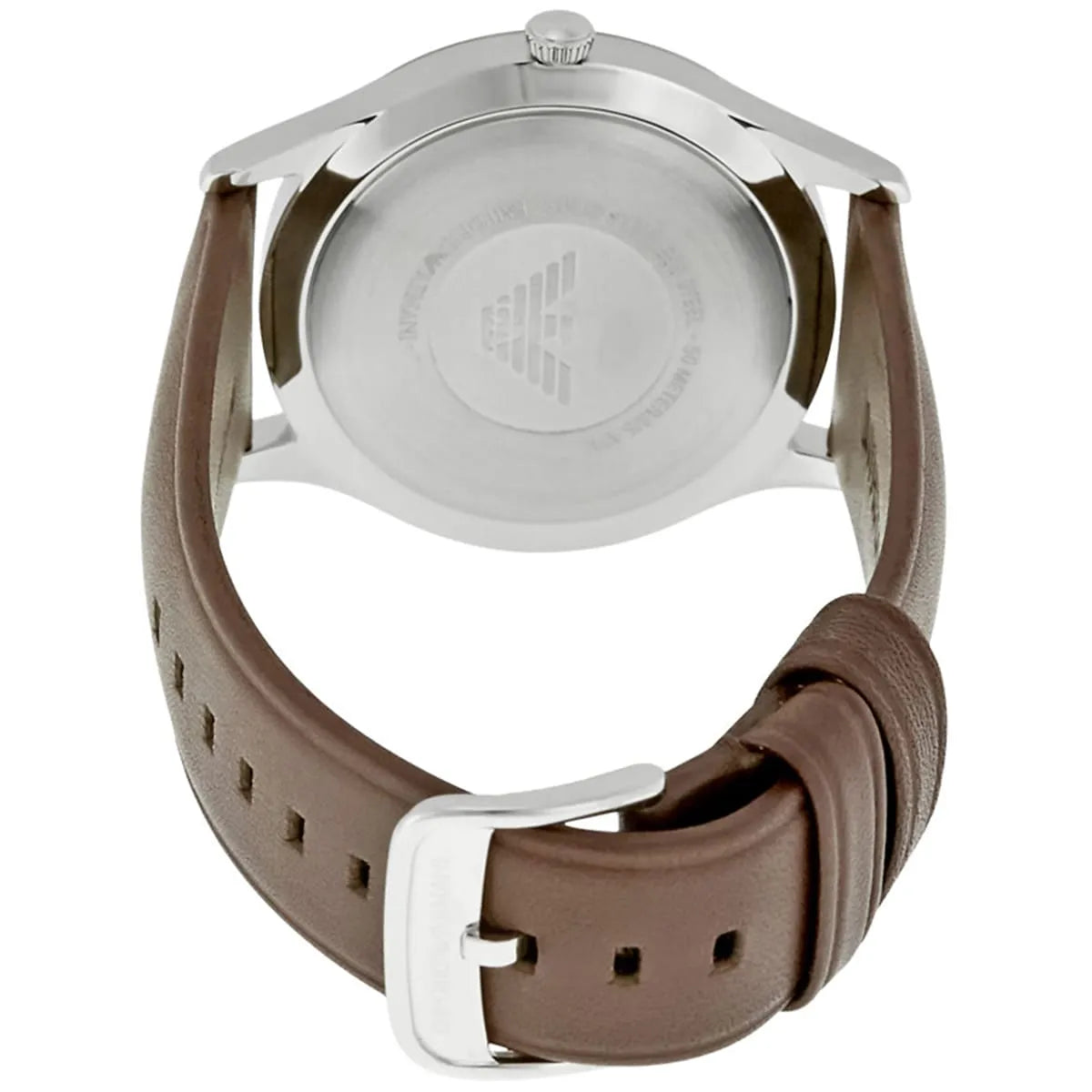 Emporio Armani AR1944 watch side view of silver case and crown