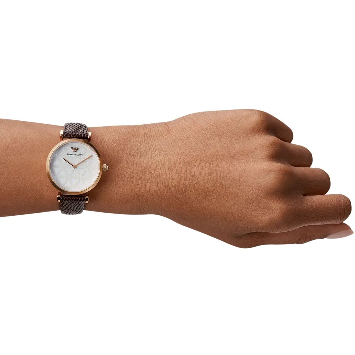 Emporio Armani Rose Gold White Dial Women's Watch Ar1990
