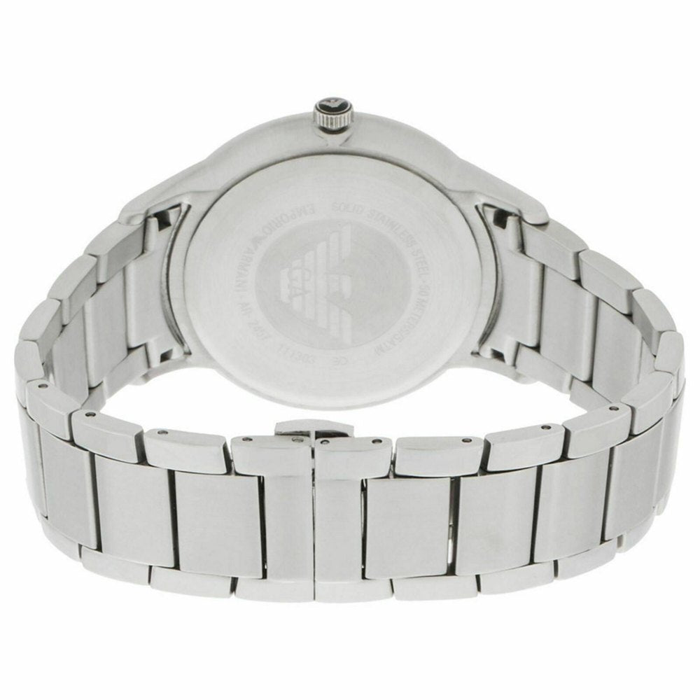 Emporio Armani Classic Quartz White Dial Silver Steel Strap Men Watch - AR2431