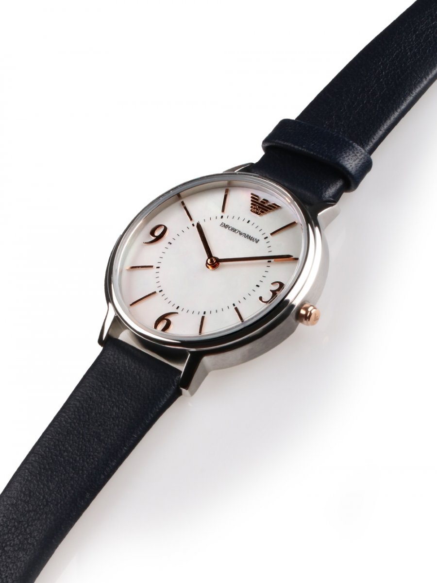 Emporio Armani Blue Leather Band Womens Watch - AR2509