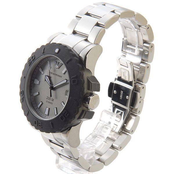 Emporio Armani AR5970 sports watch worn on wrist showing black bezel and gray dial