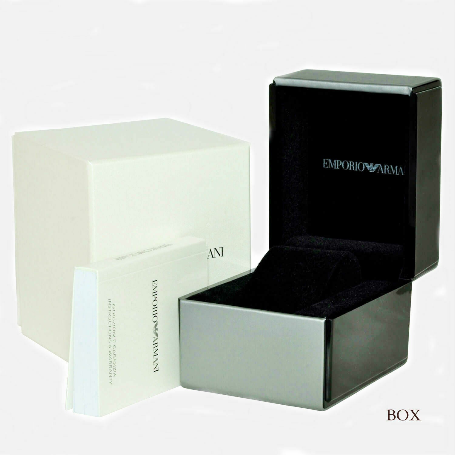 Emporio Armani AR60006 watch presentation box and protective packaging