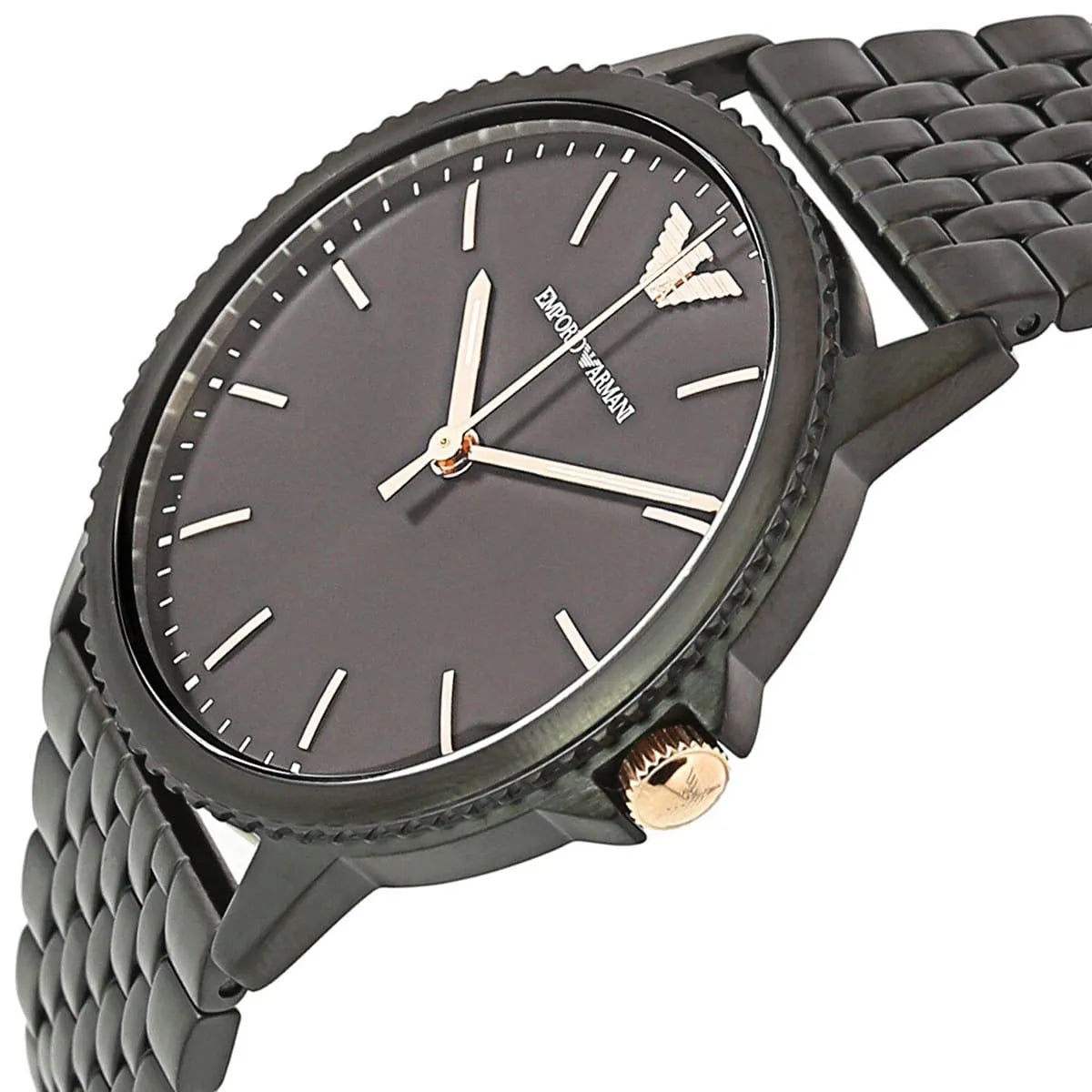 Emporio Armani Quartz Black Stainless Steel Black Dial 41mm Watch Men's AR80021