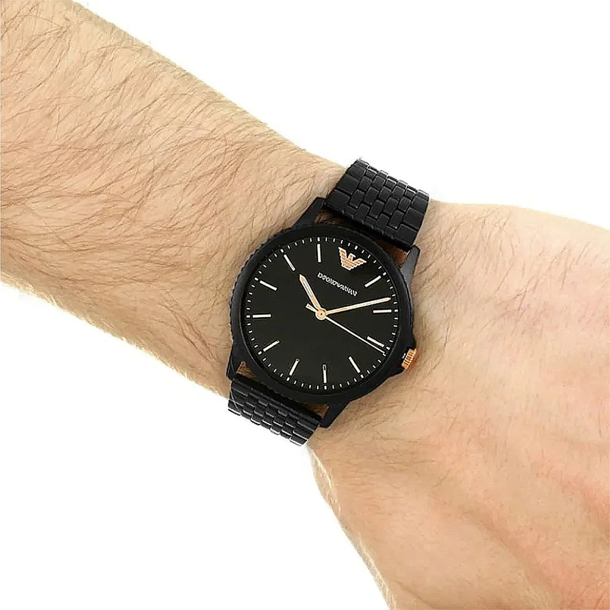 Emporio Armani Quartz Black Stainless Steel Black Dial 41mm Watch Men's AR80021
