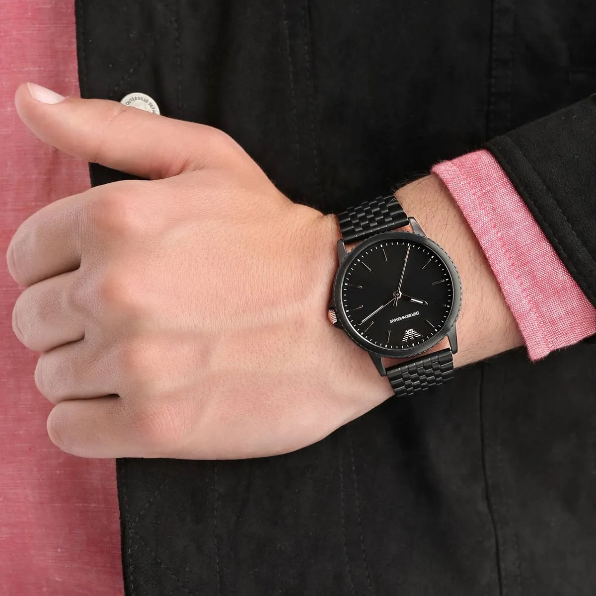 Emporio Armani Quartz Black Stainless Steel Black Dial 41mm Watch Men's AR80021