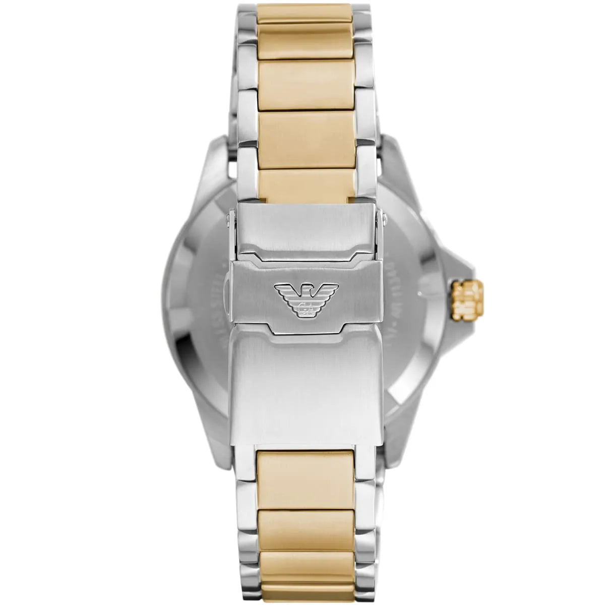 Emporio Armani Diver Chronograph Green Dial Two-Tone Men's Watch AR80063