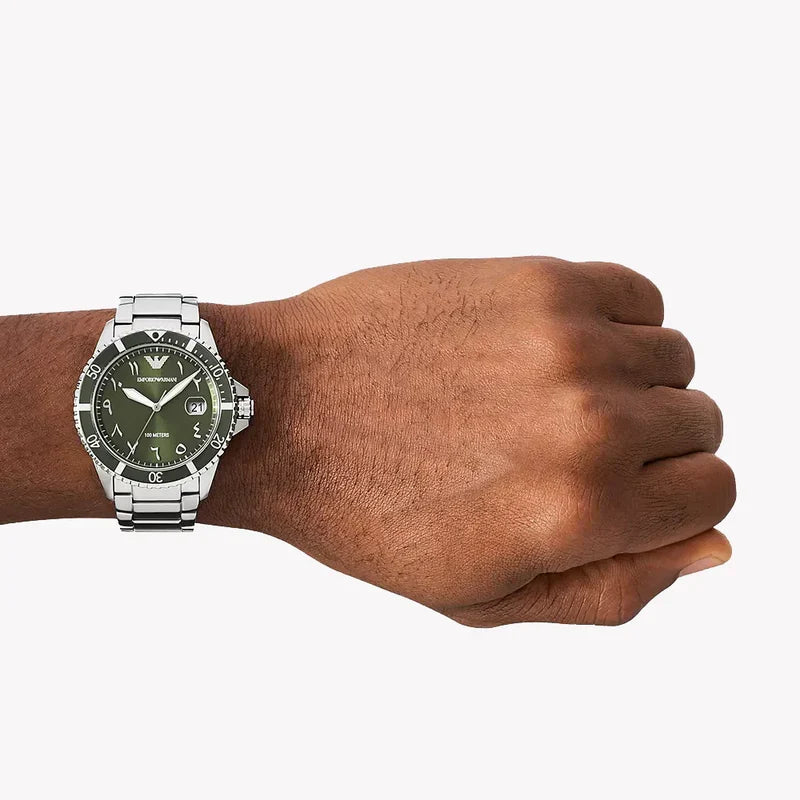 Emporio Armani Green Dial Quartz Men's Watch - AR80072