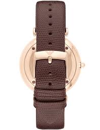 Emporio Armani White Dial Brown Leather Watch AR9042