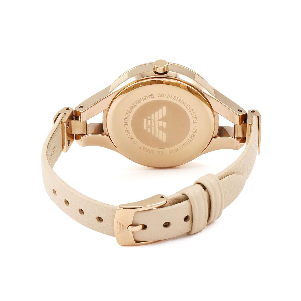 Emporio Armani Chiara watch caseback with engraved eagle logo