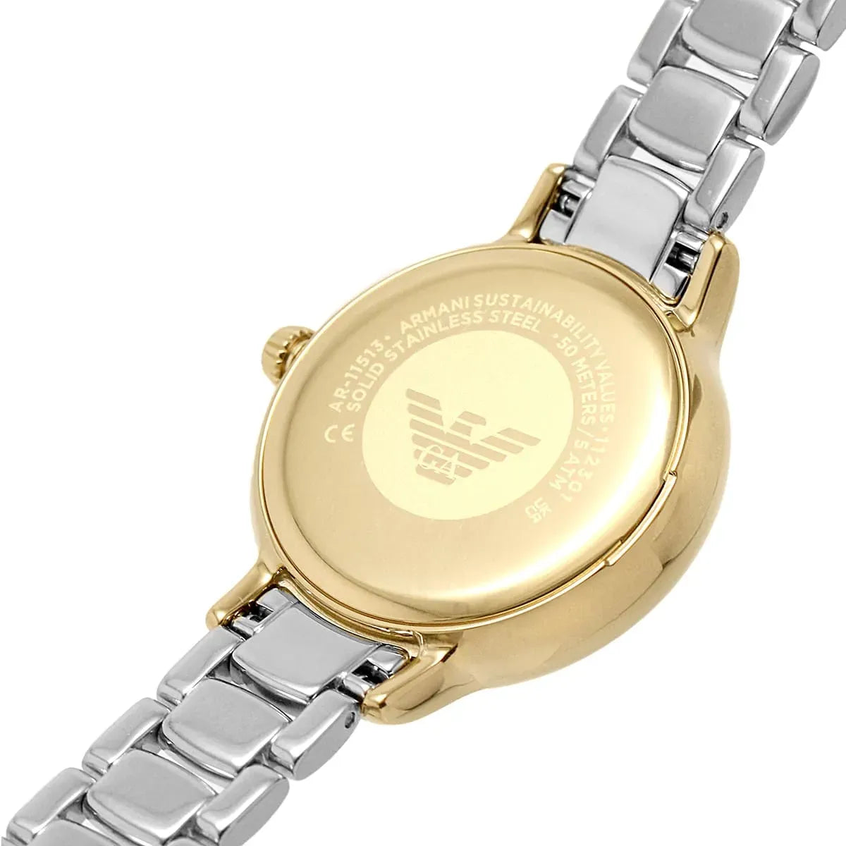 Emporio Armani Cleo Three Hand MOP Dial Two Tone Steel Strap Women Watch - AR11513