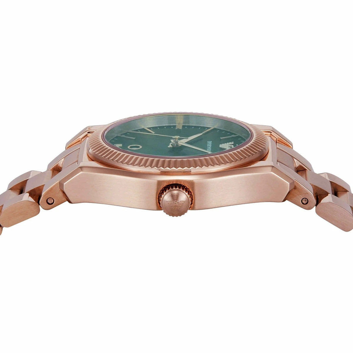 Emporio Armani Federica Analog Green Dial Rose Gold Steel Strap Women Watch - AR11639