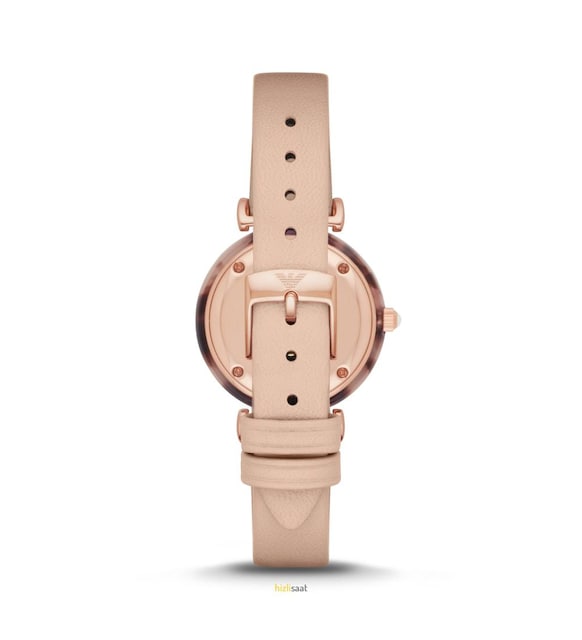 Caseback of Emporio Armani Gianni watch with engraved eagle logo