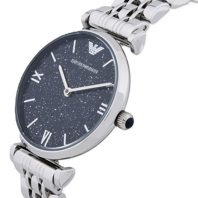 Side view of Emporio Armani Gianni T-Bar watch displaying thin profile and T-bar lug design