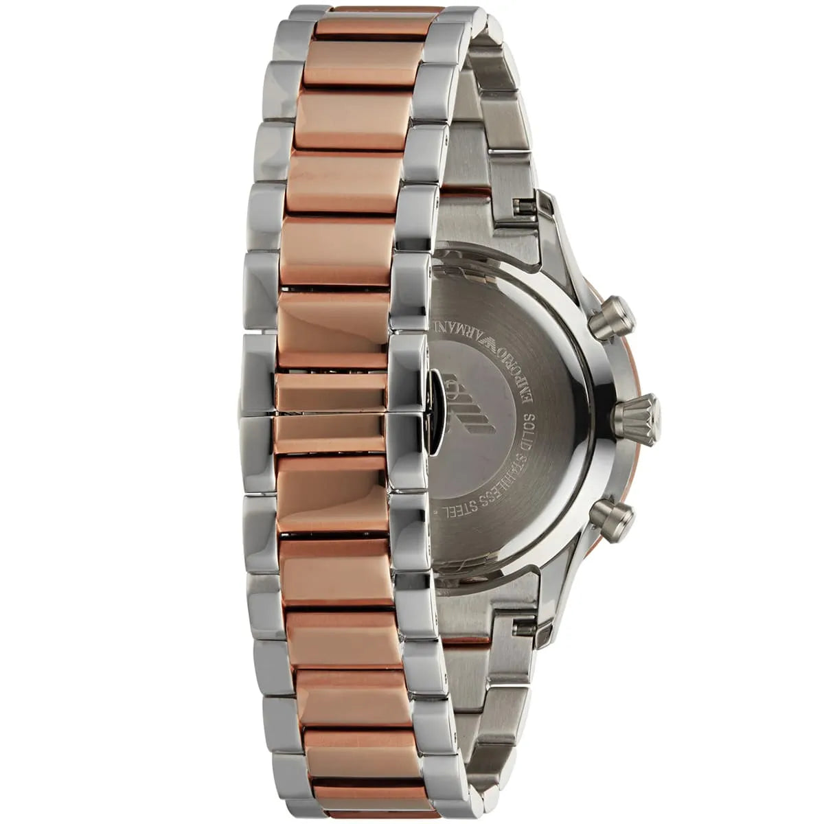 Emporio Armani Giovanni Chronograph White Dial Two Tone Steel Strap Watch AR11209