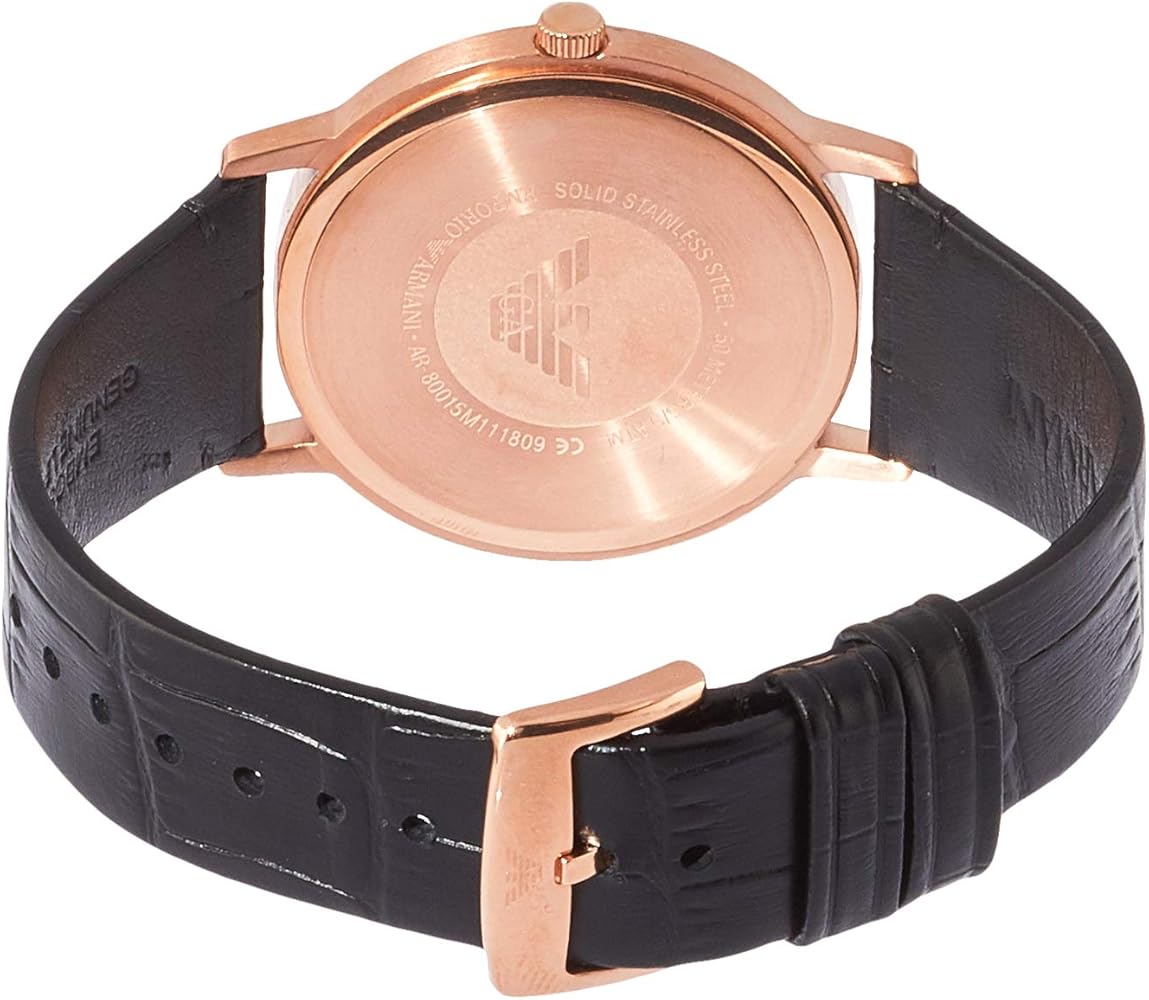 Caseback of Emporio Armani Kappa AR80015 with engraved Eagle logo and specifications