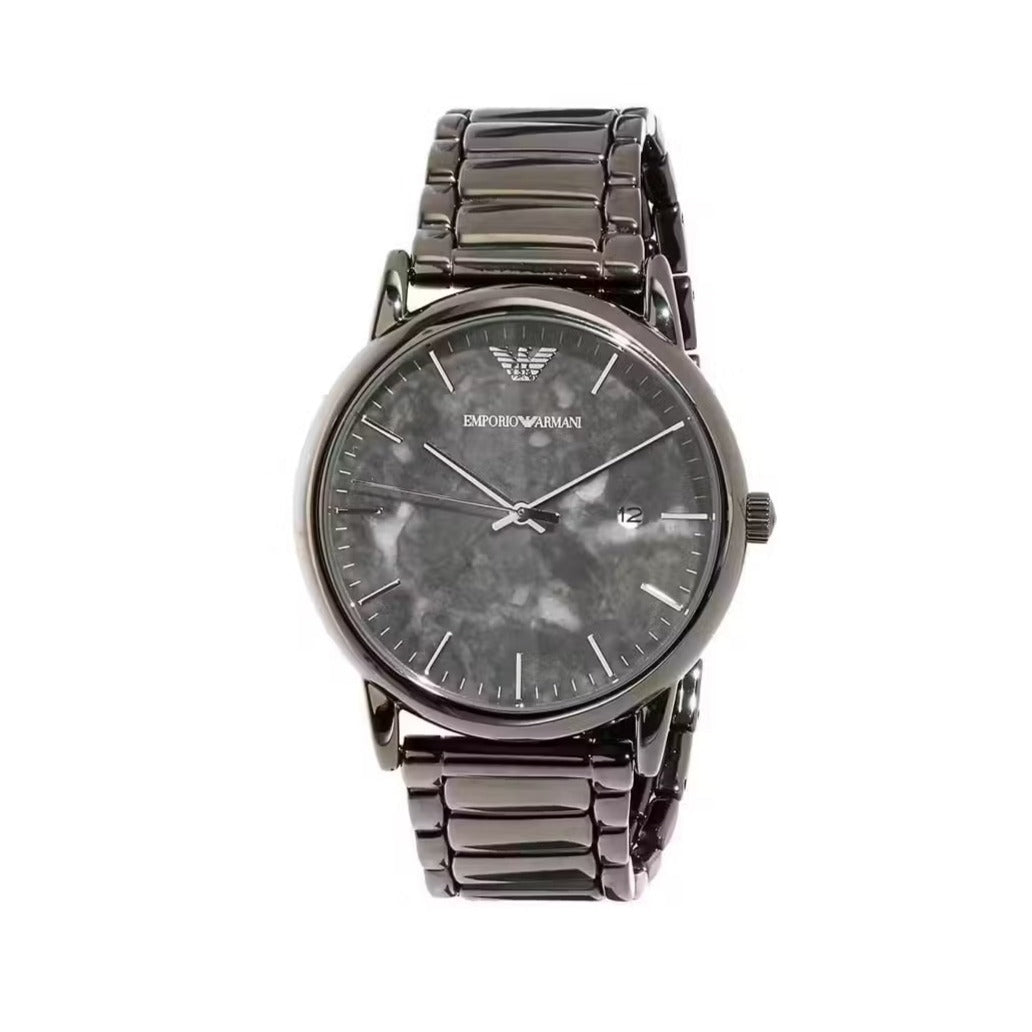 Emporio Armani Luigi Analog Grey Dial Grey Steel Strap Men's Watch - AR11155