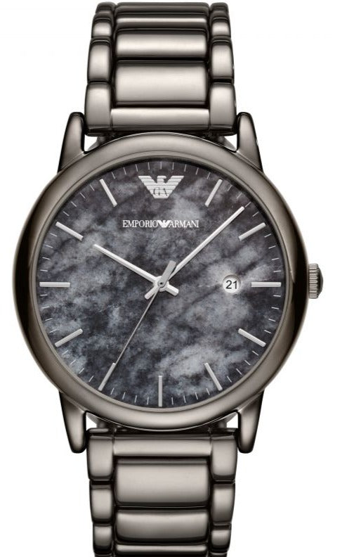 Emporio Armani Luigi Analog Grey Dial Grey Steel Strap Men's Watch - AR11155