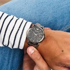 Emporio Armani Luigi Analog Grey Dial Grey Steel Strap Men's Watch - AR11155