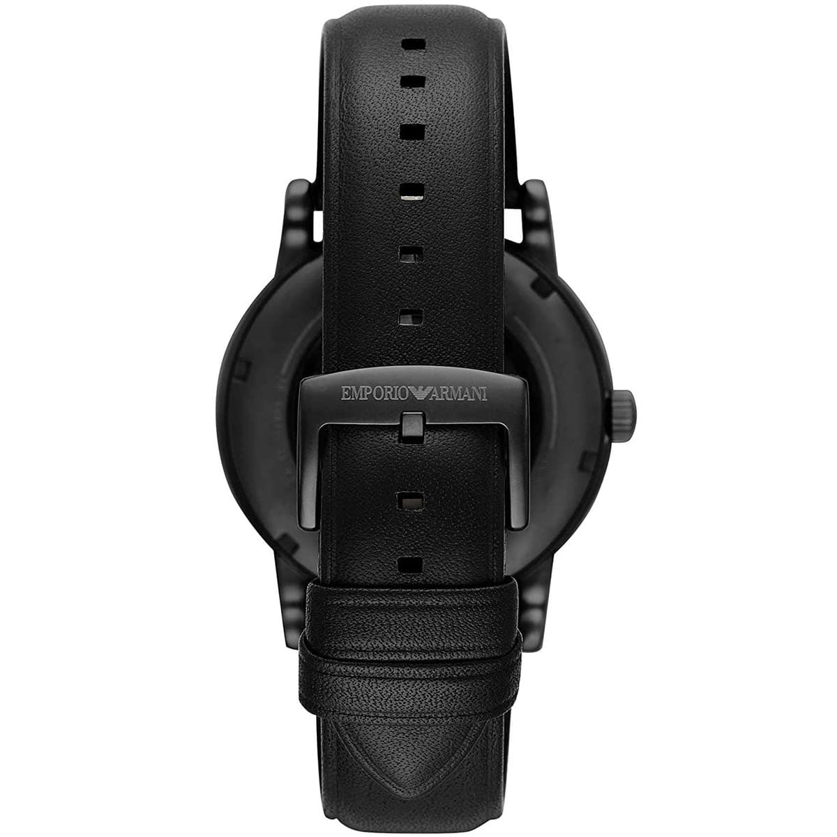 Emporio Armani Luigi black leather strap with buckle closure