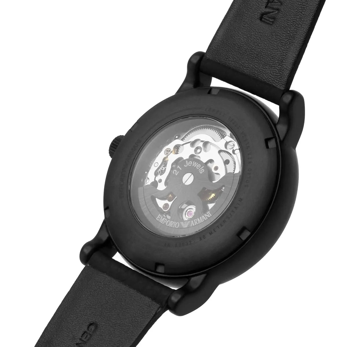 Emporio Armani Luigi Skeleton Leather Automatic Men's Watch AR60032
