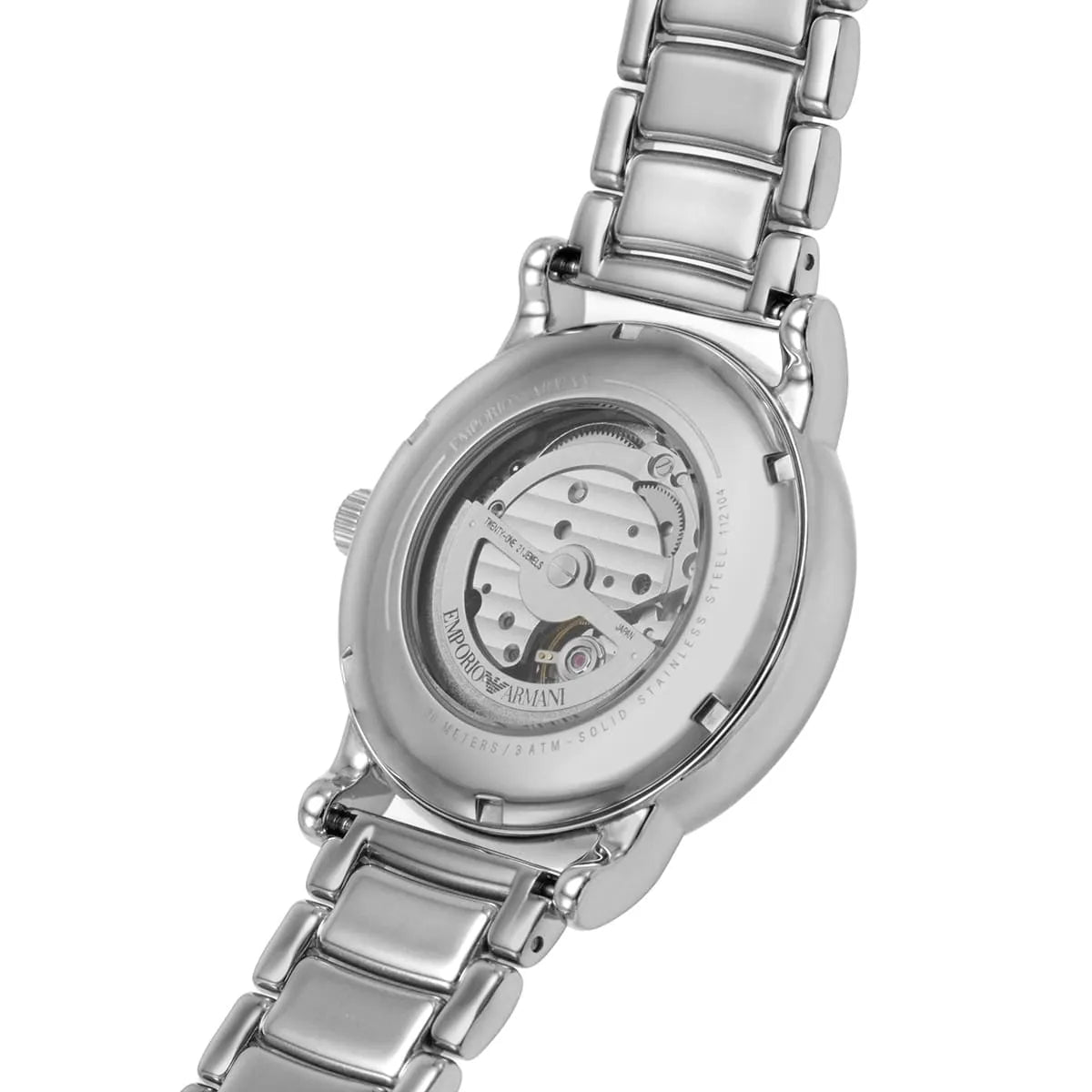 Emporio Armani Luigi Chronograph Skeleton Blue Dial Silver Steel Strap Watch AR60036