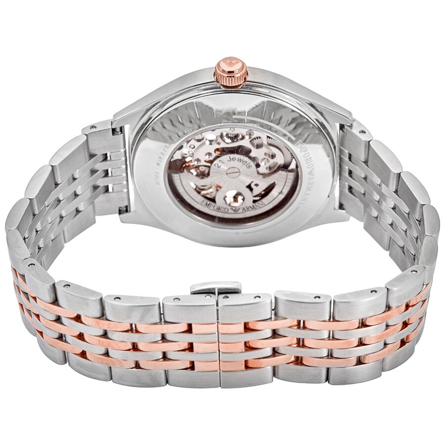 Emporio Armani Meccanico Automatic Skeleton Dial Two-tone Men's Watch AR60002