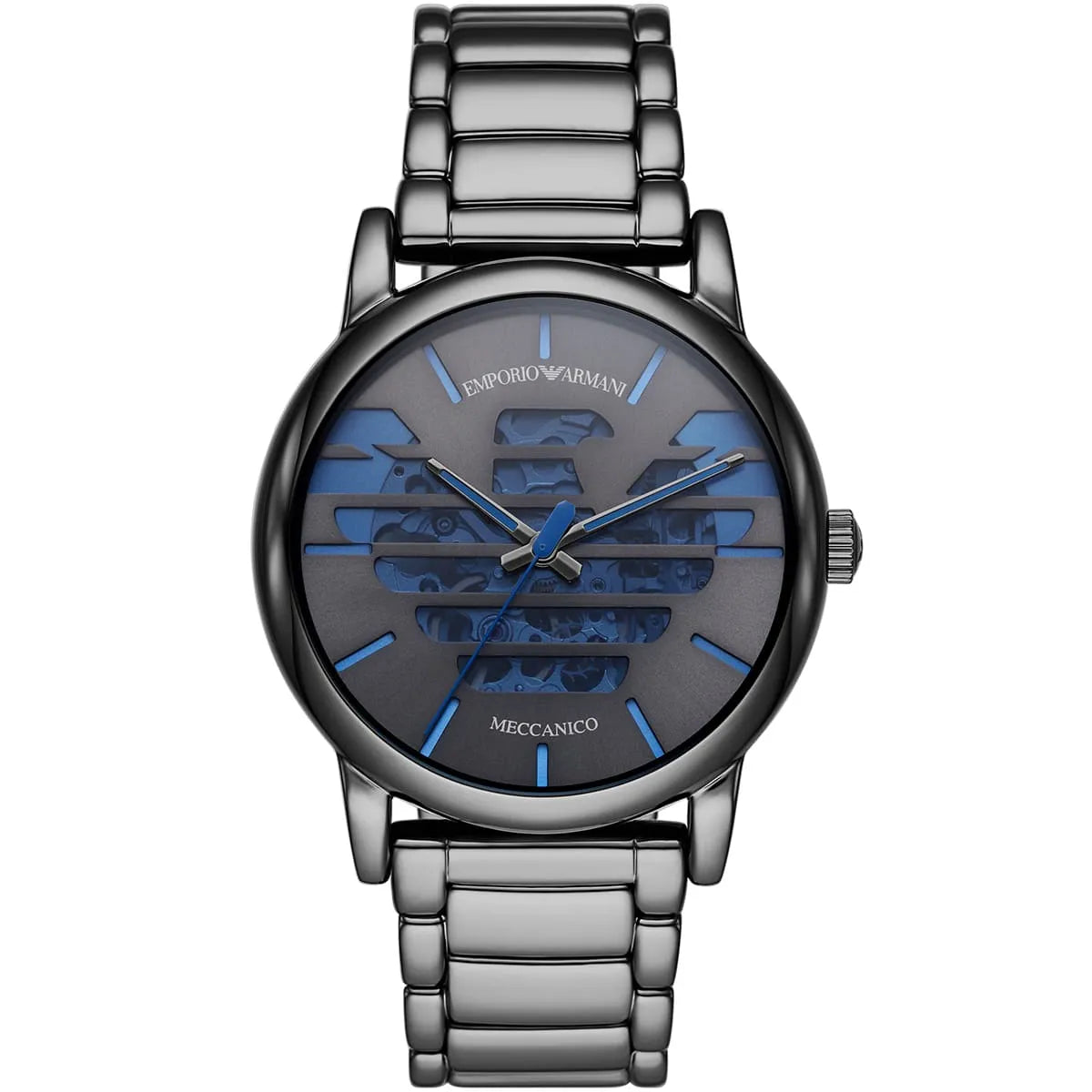 Emporio Armani Meccanico Automatic Grey Dial Steel Strap Watch For Men AR60029