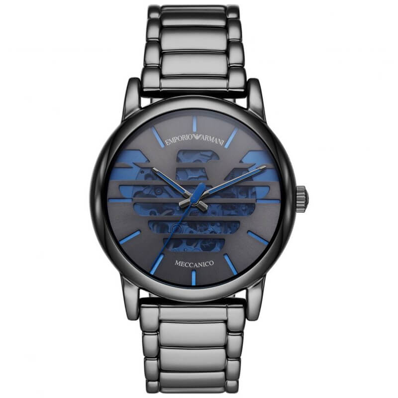 Emporio Armani Meccanico Automatic Grey Dial Steel Strap Watch For Men AR60029