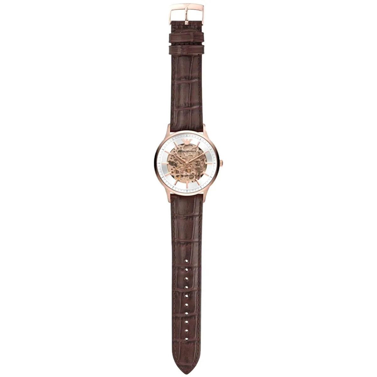 Emporio Armani Meccanico Automatic Brown Leather Men's Watch AR60039