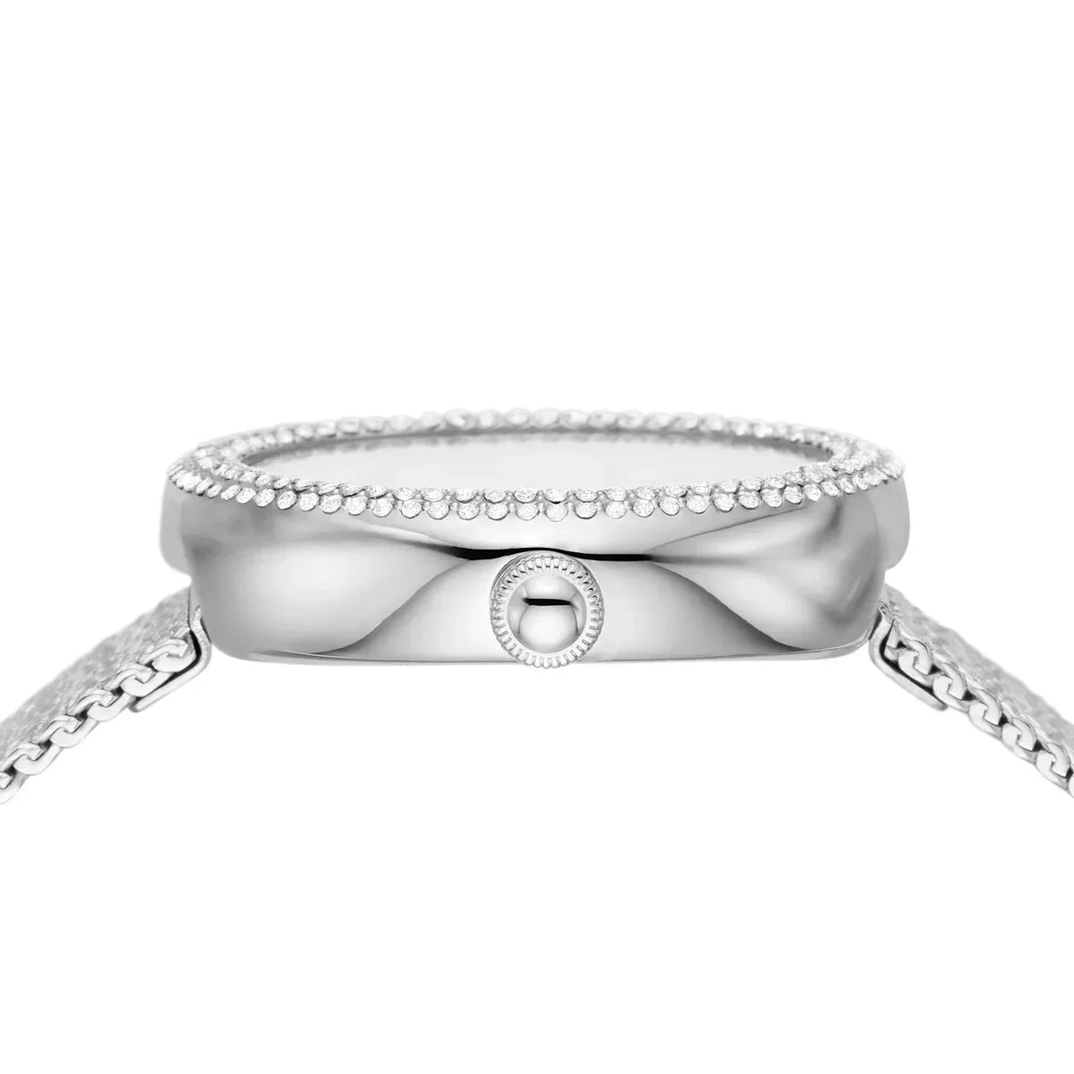 Emporio Armani Rosa Diamonds Mother of Pearl Blue Dial Silver Mesh Bracelet Women Watch - AR11380