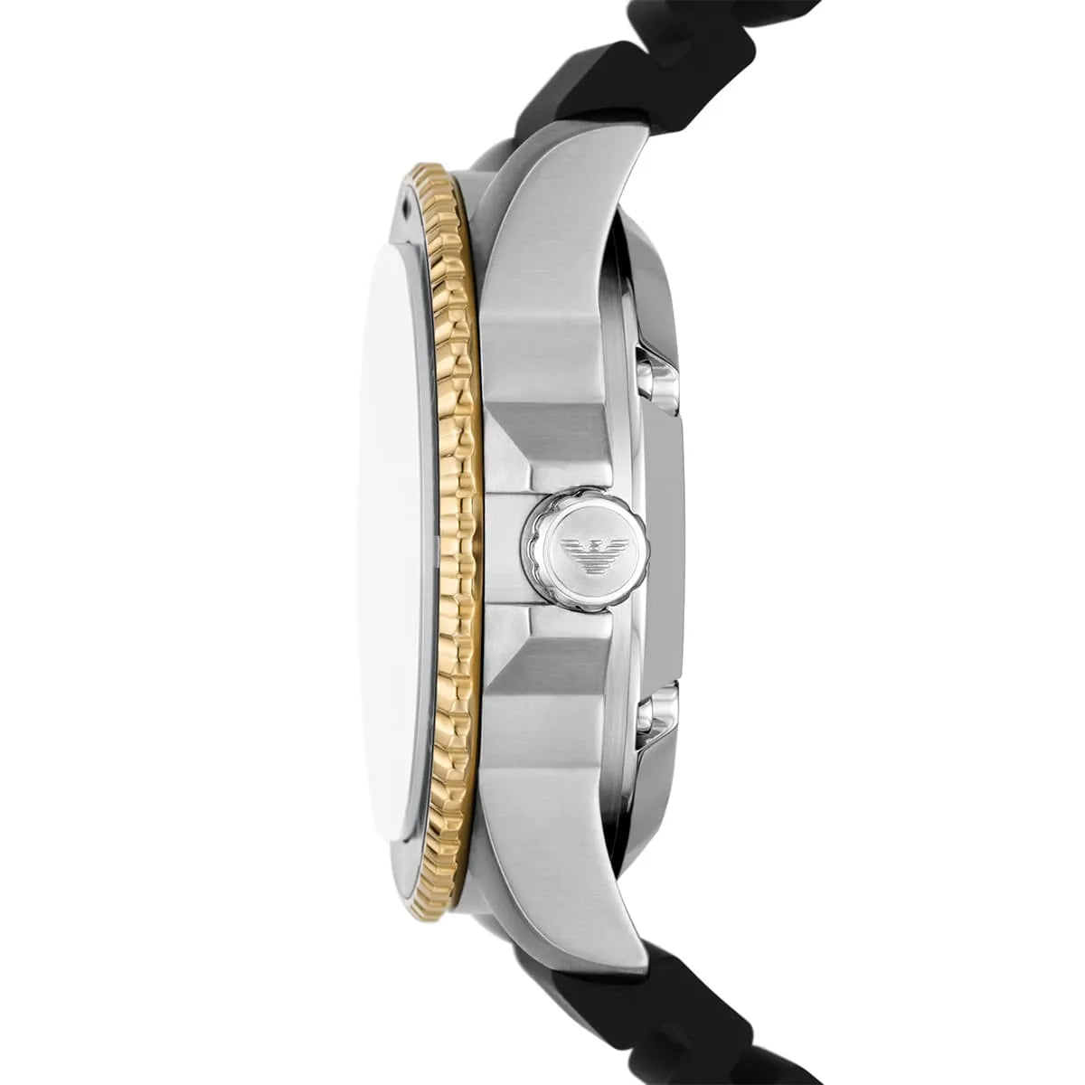 Side profile of Sea Explorer Meccanico showing gold-tone bezel and case thickness