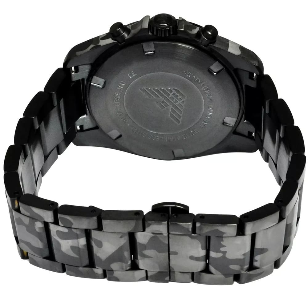 Emporio Armani Sportivo Quartz Black Dial Black Military Steel Strap Watch For Men -AR11027
