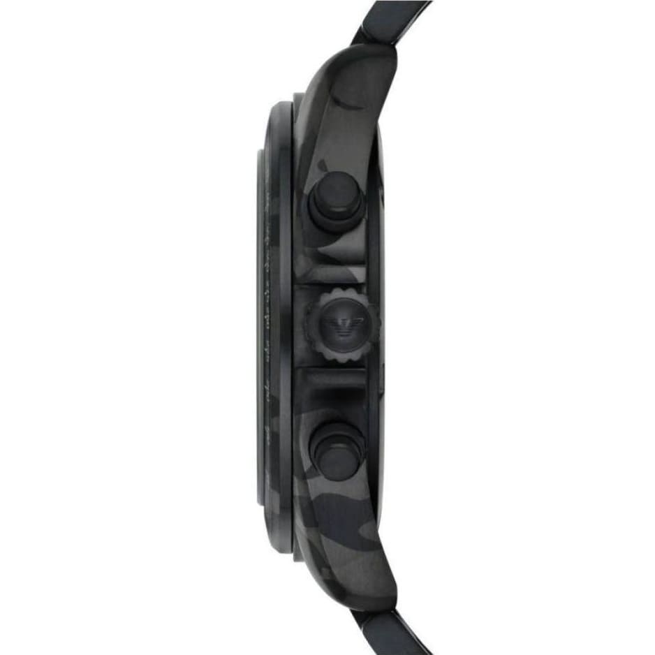 Emporio Armani Sportivo Quartz Black Dial Black Military Steel Strap Watch For Men -AR11027