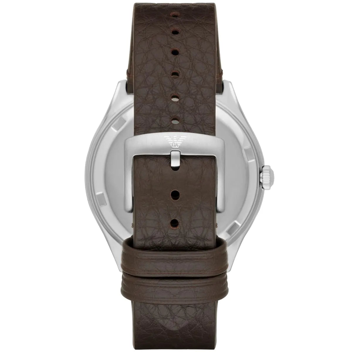Emporio Armani Zeta White Dial Dark Brown Leather Men's Watch AR1999