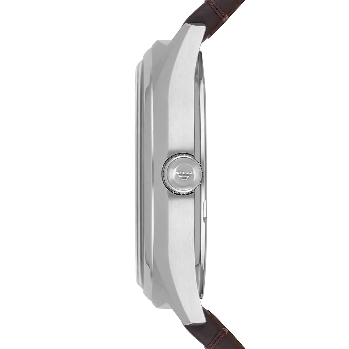 Emporio Armani Zeta White Dial Dark Brown Leather Men's Watch AR1999