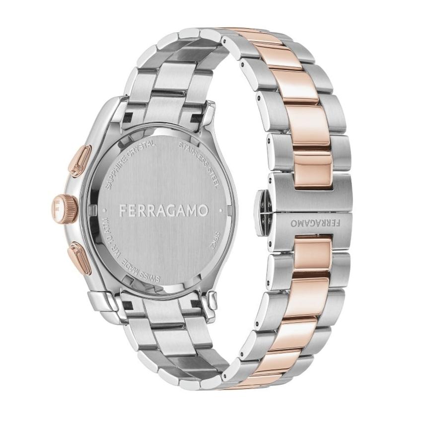 Ferragamo Salvatore 1927 Chrono Silver Dial Two Tone Steel Strap Watch for Men - SFKZ00623