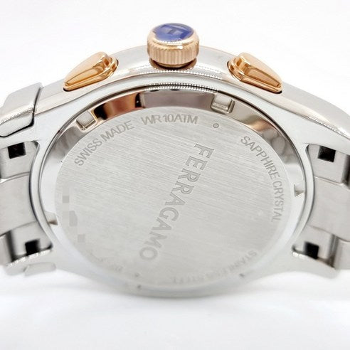 Ferragamo Salvatore 1927 Chrono Silver Dial Two Tone Steel Strap Watch for Men - SFKZ00623